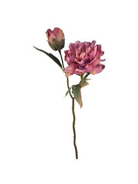 Lavender Wine Faux Peony Stem 18 Inch Wedding Artificial Silk Flower